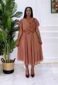 MAYS BROWN FLAIR DRESS