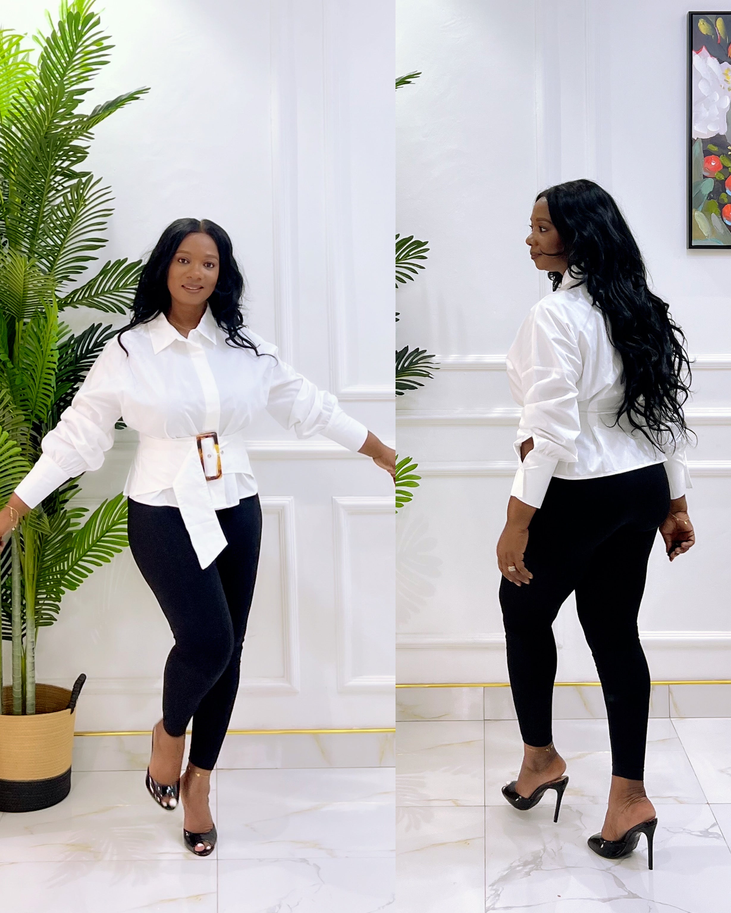 PAULA WHITE BELTED TOP