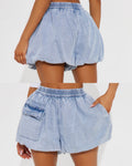 DENIM BUBBLE SHORTS
