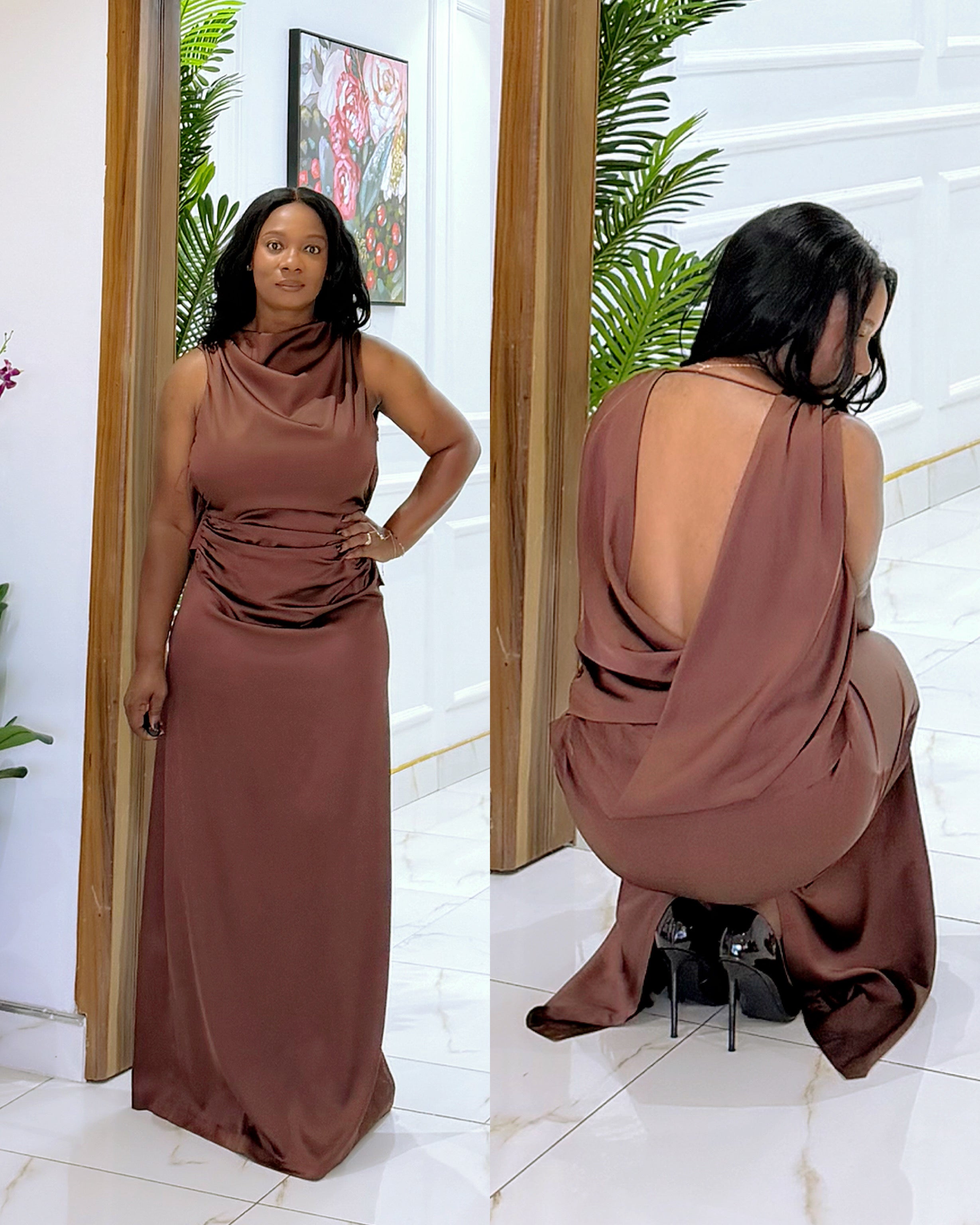 ELSIE SATIN MAXI DRESS