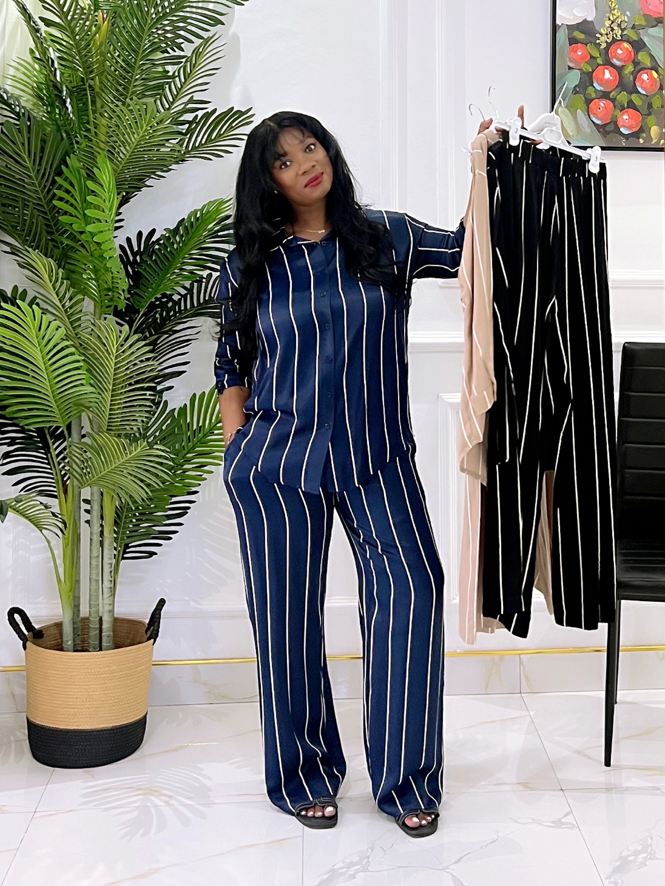 GINA STRIPPED SHIRT AND PANT